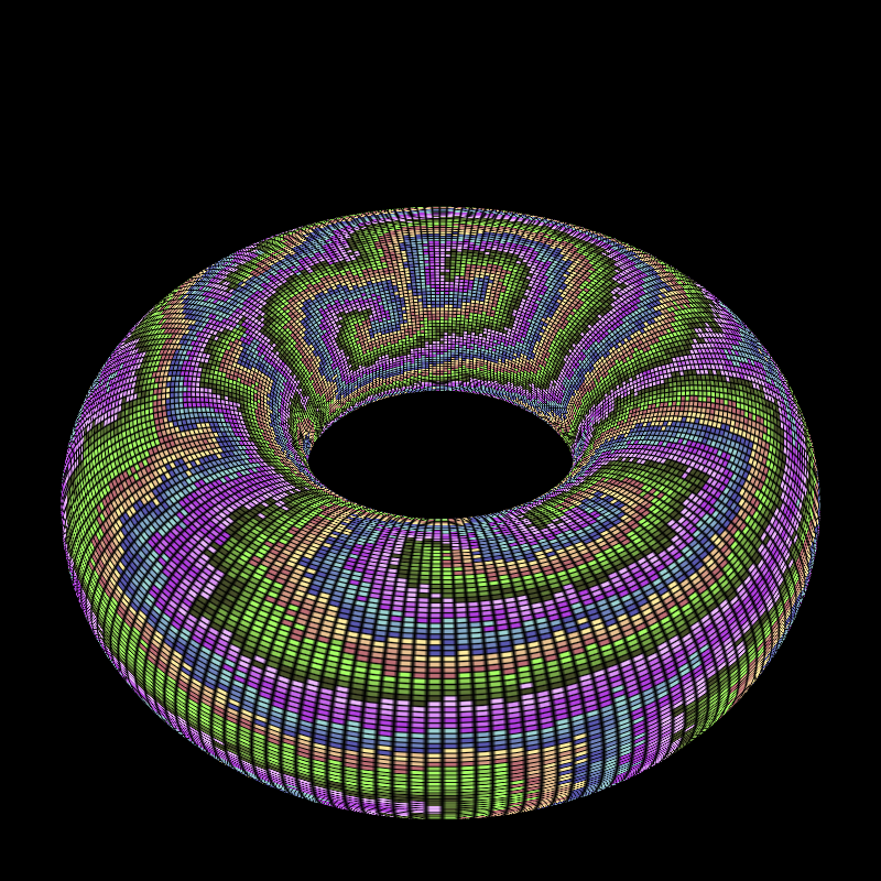 Reaction Diffusion on a Torus #34