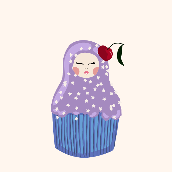 Cute Matryoshka Doll Cupcake Series #8