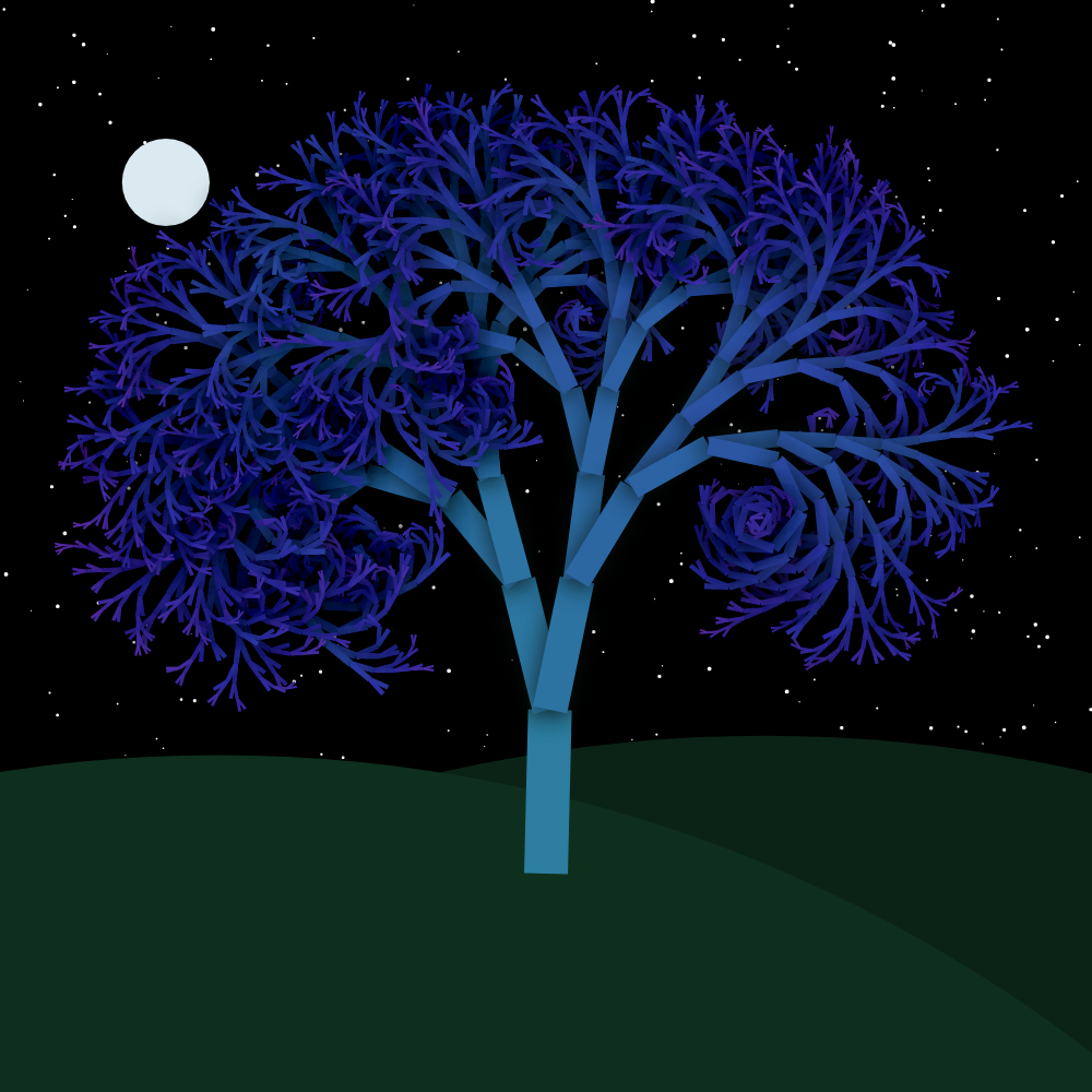 Moonlit Trees of Iterative Fractal Chaos #50