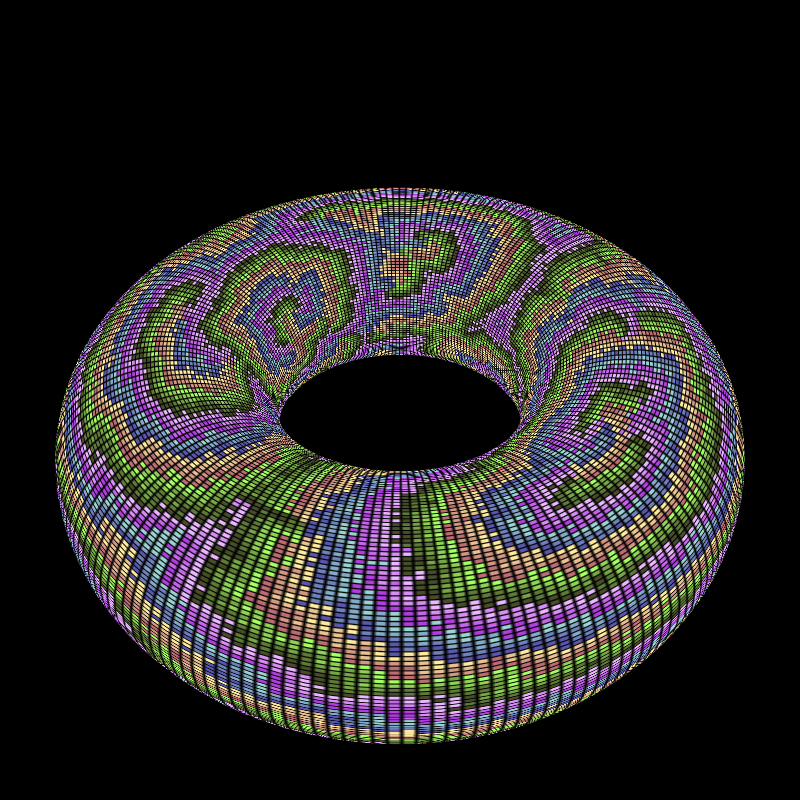 Reaction Diffusion on a Torus #44