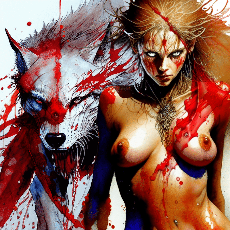 Wild Girl and Wolf