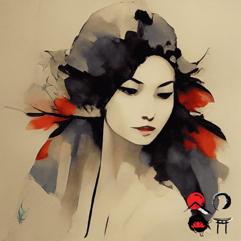 Geisha and feather #5