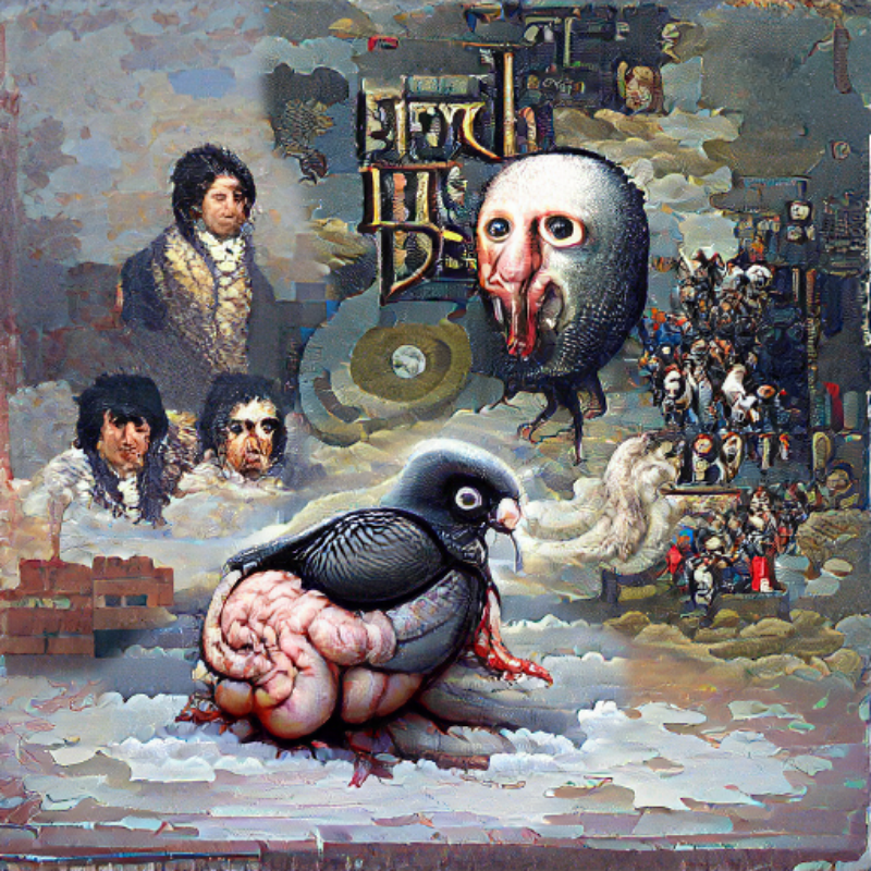 Pigeon Sat on a Brain Reflecting Existence #17