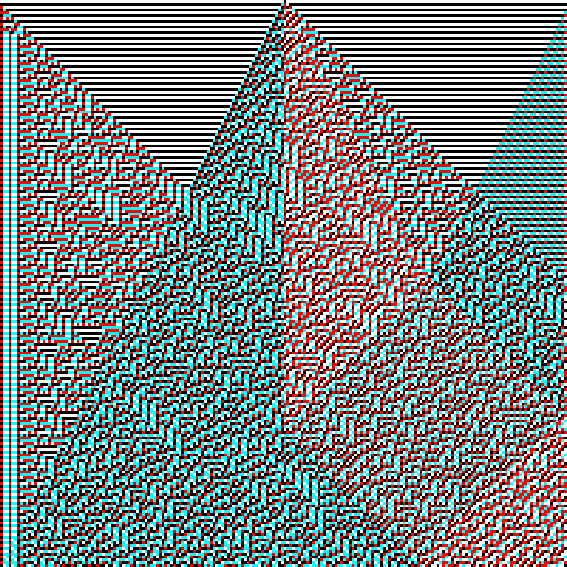 RGB Elementary Cellular Automaton #729