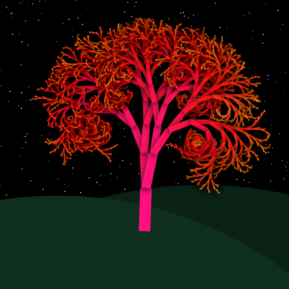 Moonlit Trees of Iterative Fractal Chaos #20