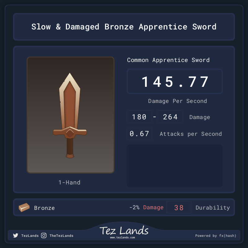 Tez Lands - Apprentice Sword #22