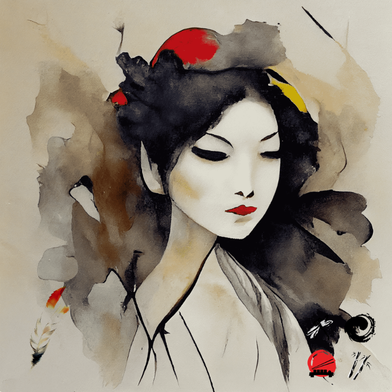 Geisha and feather #13