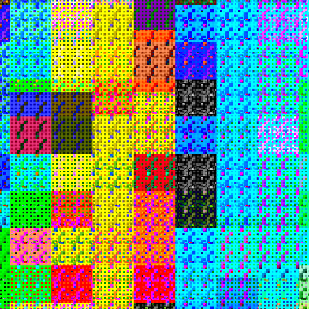 Multicolored Pixelated Field #14