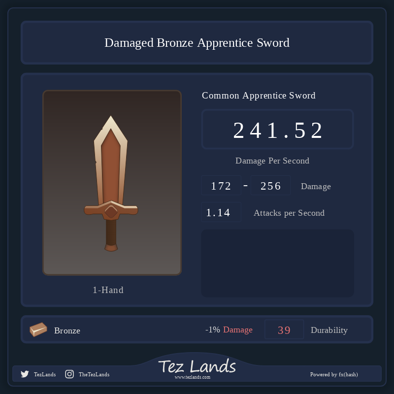 Tez Lands - Apprentice Sword #19