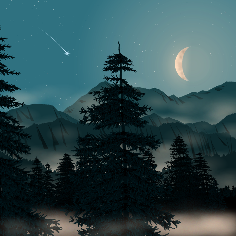 Moonlit Mountains