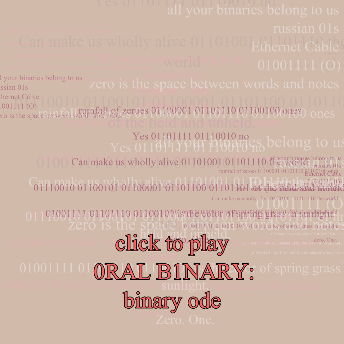 0RAL B1NARY: “BINARY ODE” #288