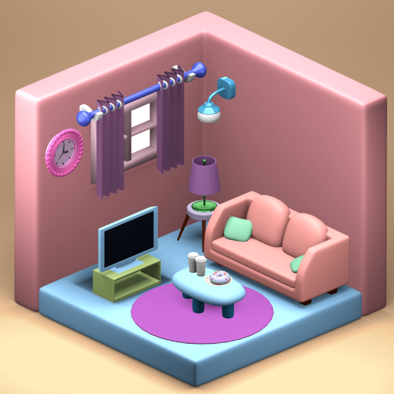 3D Fantasy Living room #16