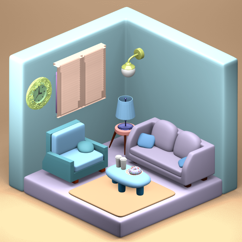 3D Fantasy Living room #21